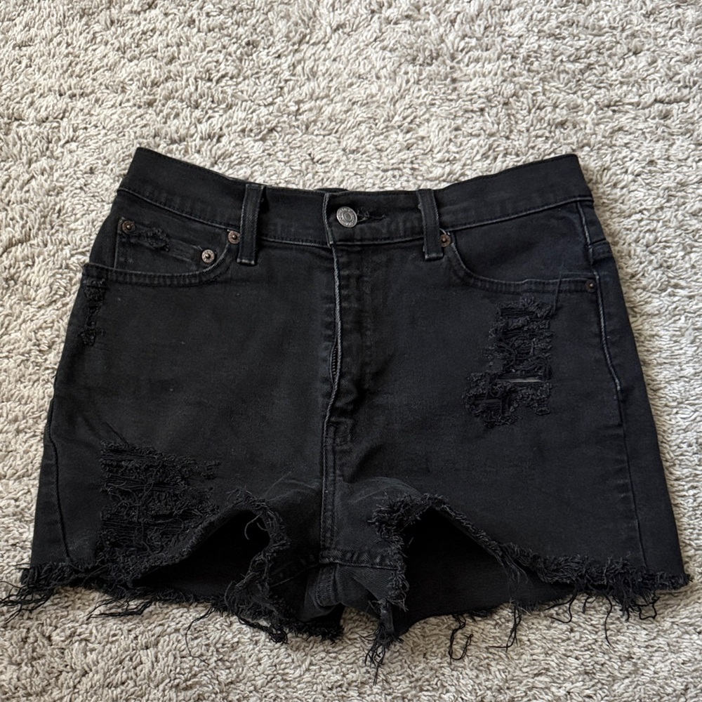 Levi’s Black Distressed Women Shorts